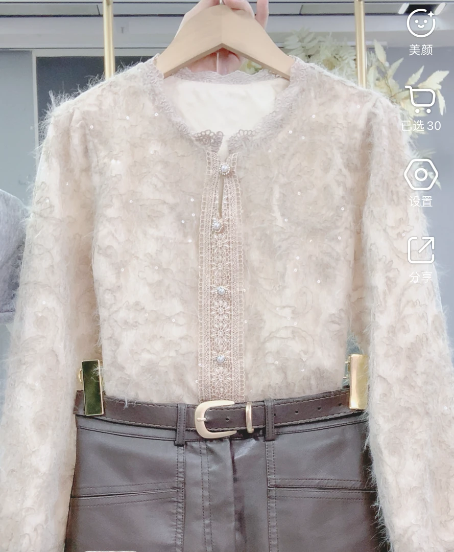 新款6229甜美时尚休闲洋气宽松复古小众打底气质上衣