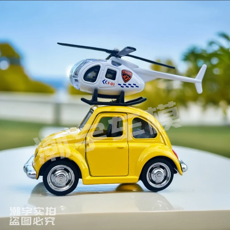 Q版甲壳虫合金玩具车迷你小汽车可爱摆件车饰儿童节创意礼物车模