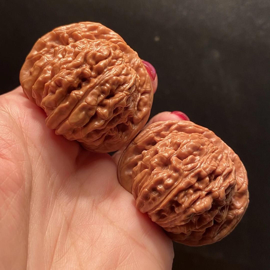 文玩核桃把件4502全品无修四座楼边45肚43高36狮子头精品对