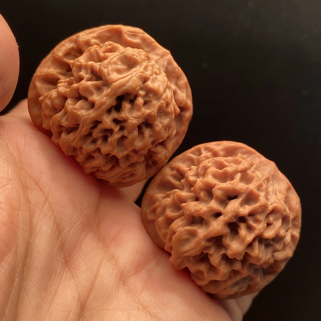 文玩核桃把件3713秦闷狮子头边37肚36高34精品对