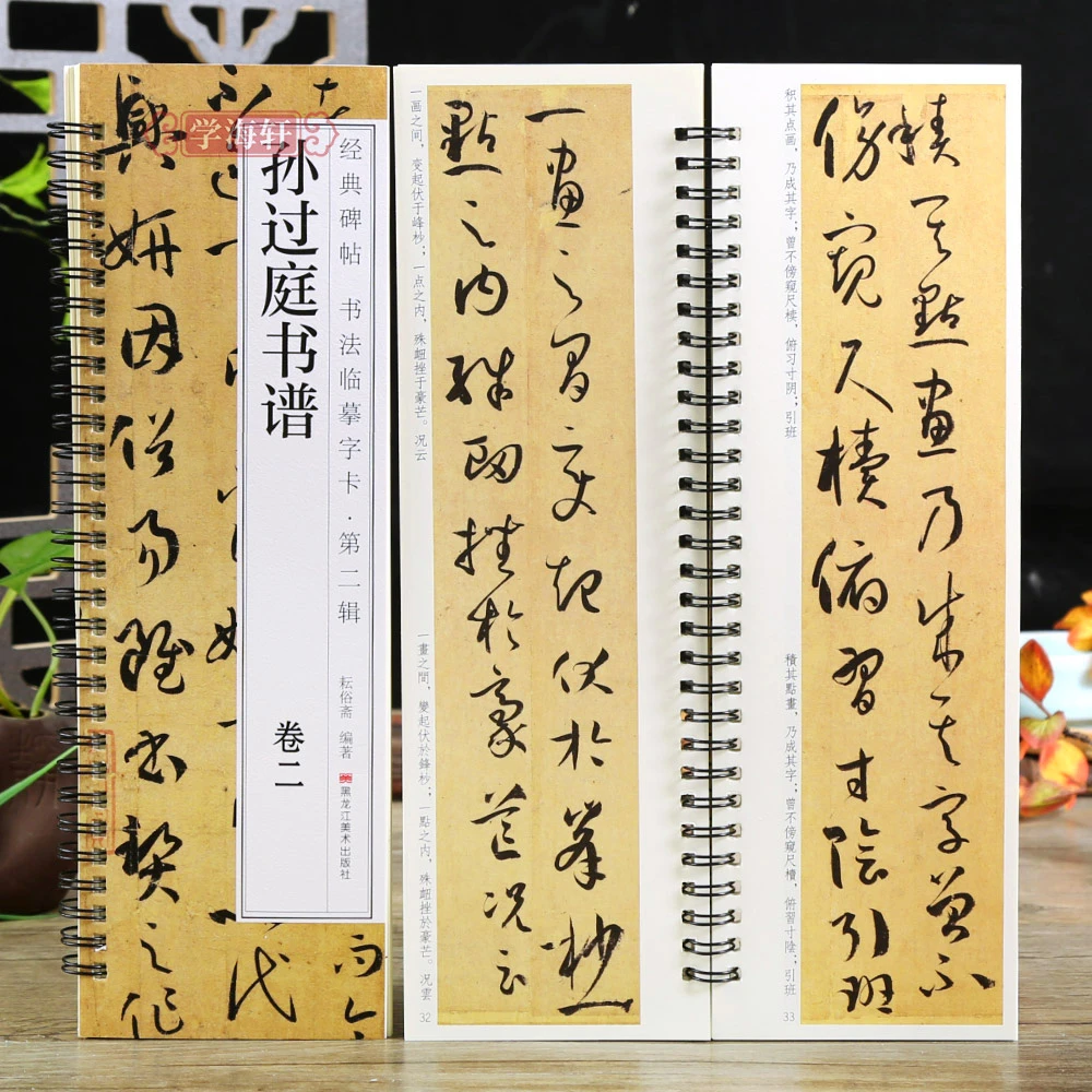 【店】共2本孙过庭书谱卷一二碑帖书法临摹字卡简繁体旁注原碑原帖