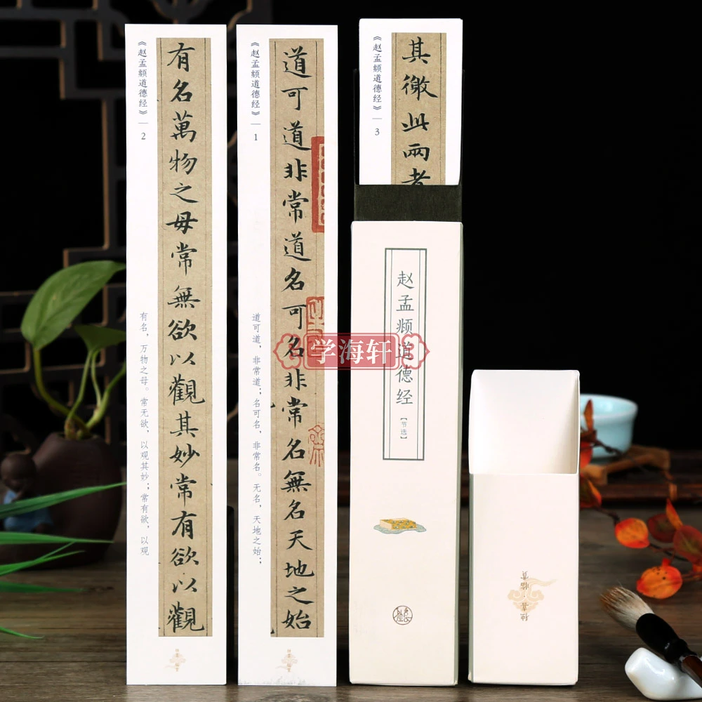 赵孟頫道德经节选独喜临赏单排小楷临摹字卡节选简体旁注斜插盒