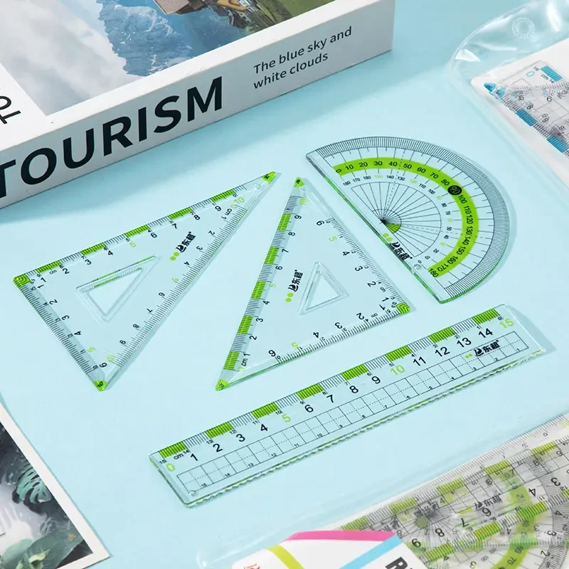 防近视大数字套尺直尺三角尺量角器多功能护眼学生尺子防近视尺子