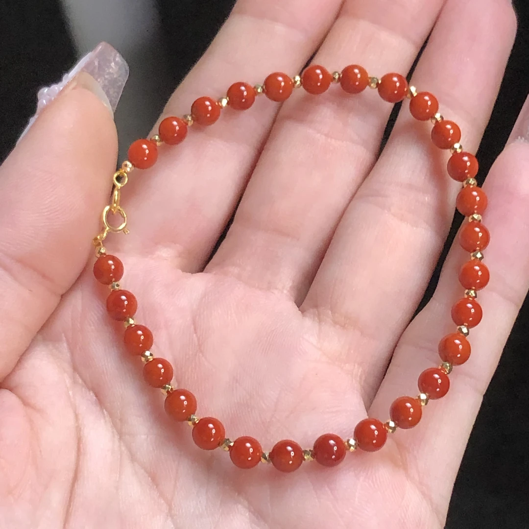 【艳姐珠宝】南红K金DIY手链4mm/-19688