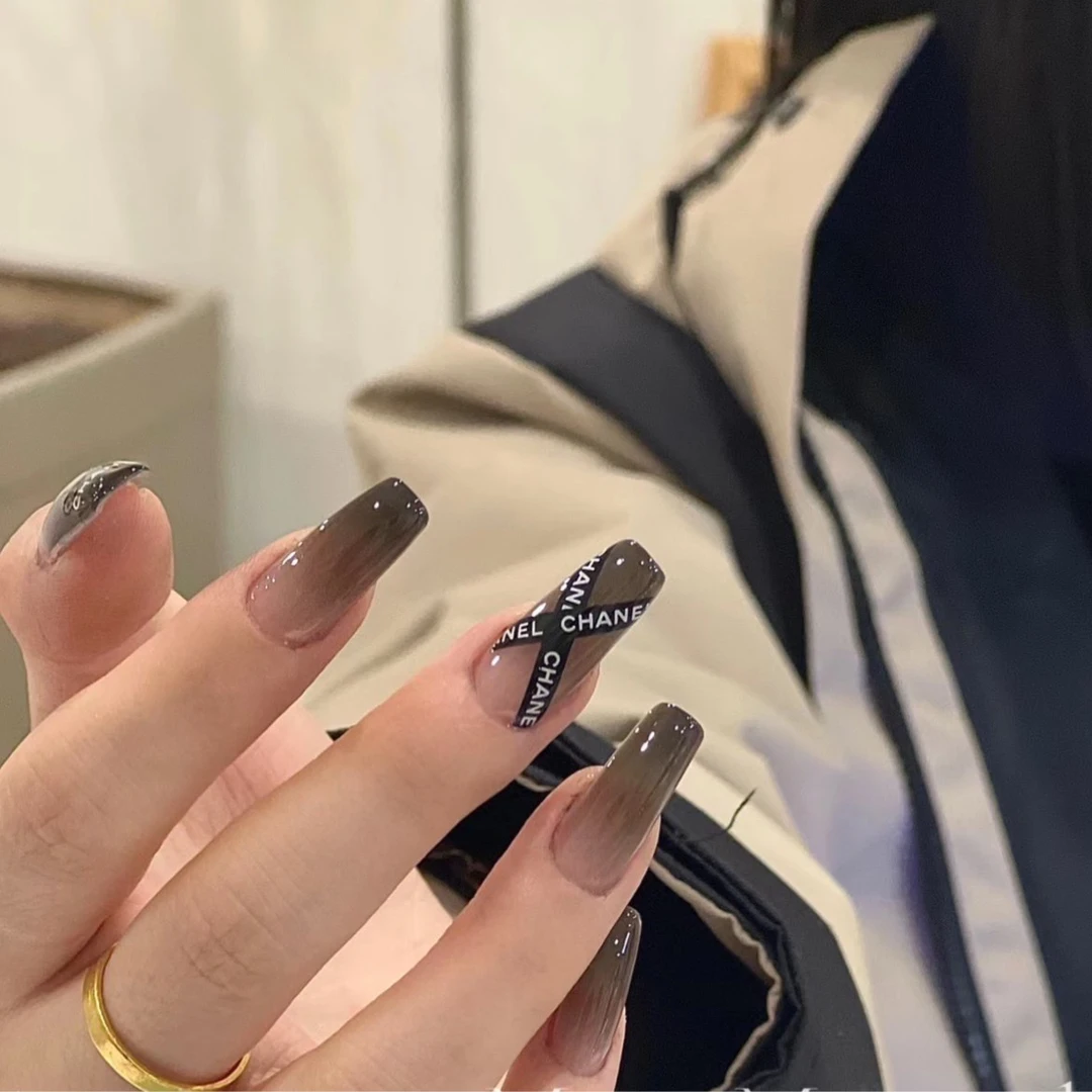 西藏专属　＜黑色Ｘ渐变＞纯手工穿戴甲