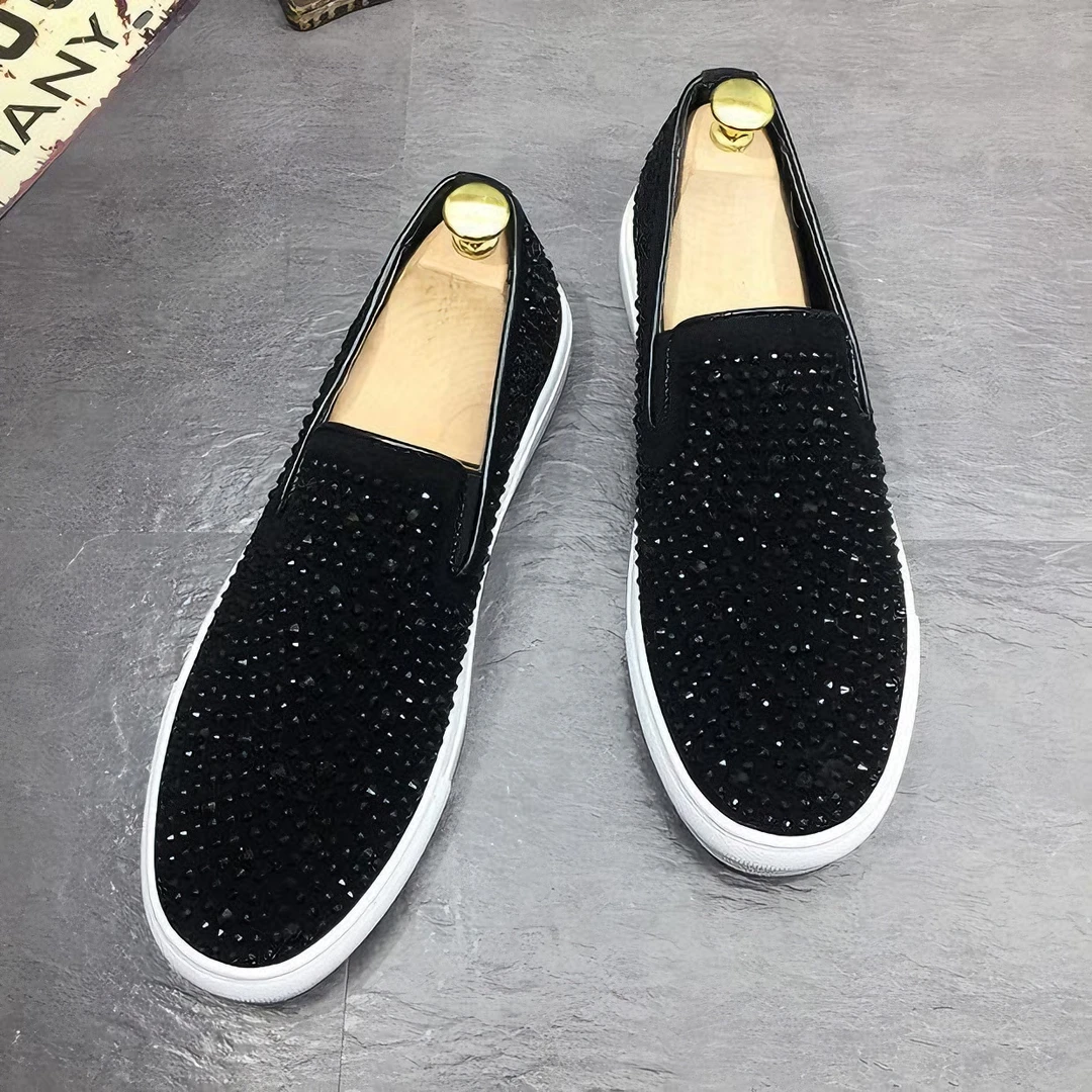 秋季鞋子潮流韩版网红时尚皮鞋新款个性豆豆鞋一脚蹬百搭爆款男鞋