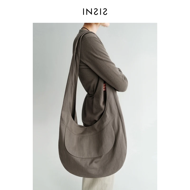 【辛芷蕾同款】INSIS FEMME北欧文艺天然木棉秋新款休闲斜挎流浪包