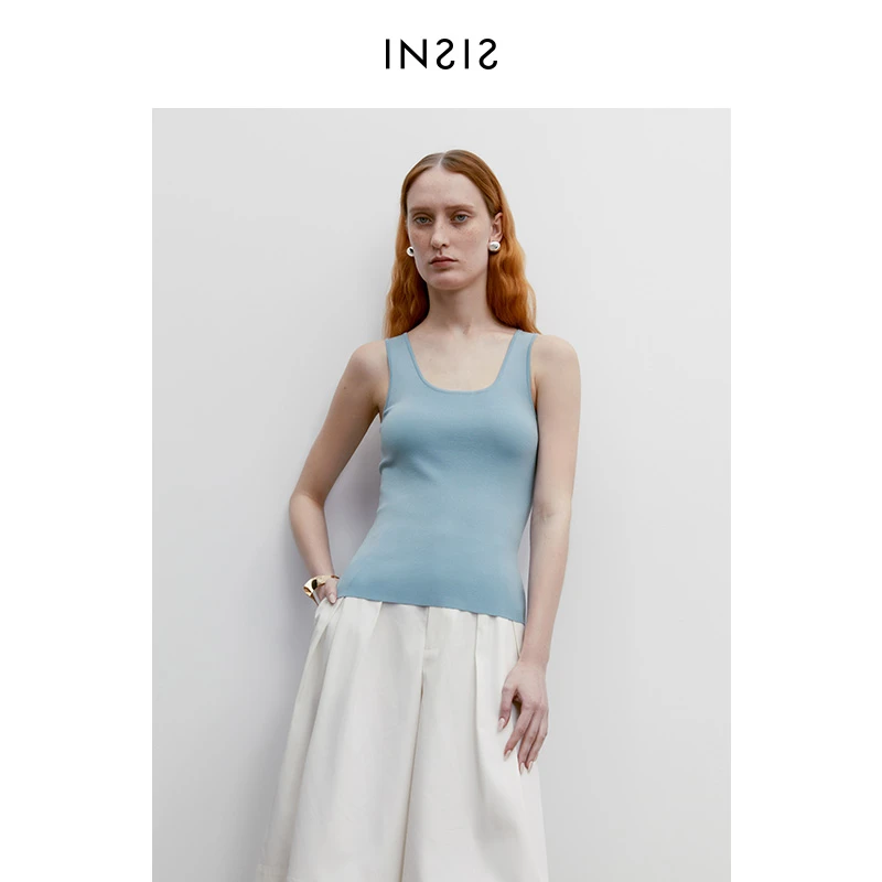 INSIS FEMMEU形领休闲百搭背心女春夏新款jin口三醋纤修身吊带
