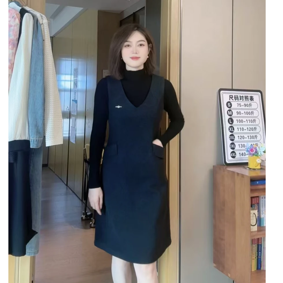 【春妮】小个子百搭气质背心裙修身显瘦打底裙背心女无袖连衣裙