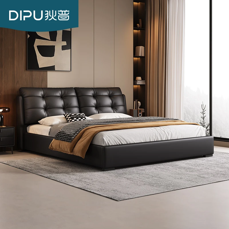 【家装好物】狄普严选库达姆 极简真皮床主卧大气头层牛皮双人床