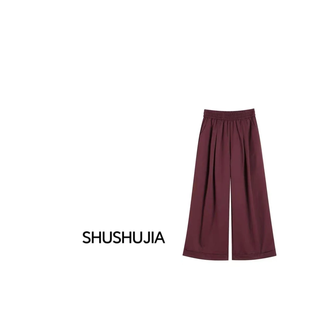 SHUSHU  秋款休闲九分阔腿裤