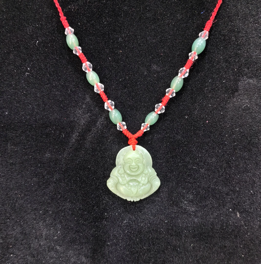 天然岫玉大肚弥来佛牌