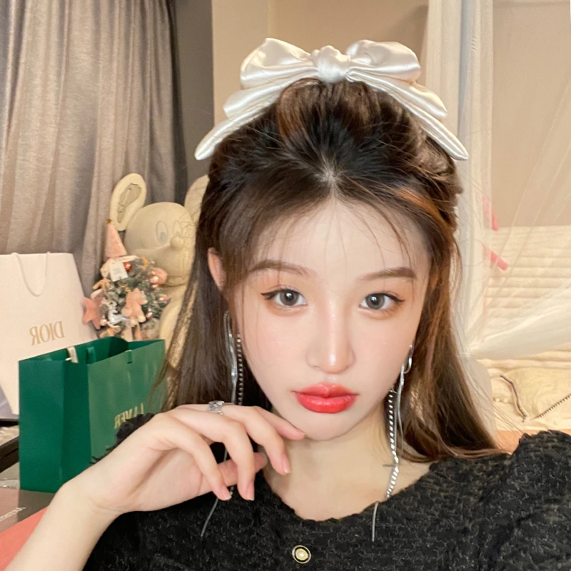 气质大小姐三层蝴蝶结发夹女法式高级感缎面后脑勺弹簧夹发卡顶夹