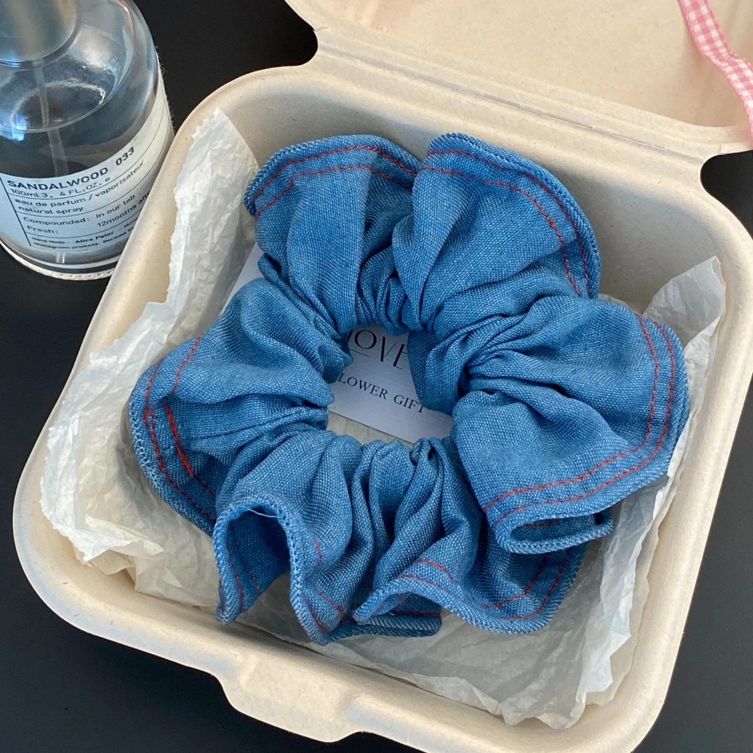 简约百搭牛仔大肠圈