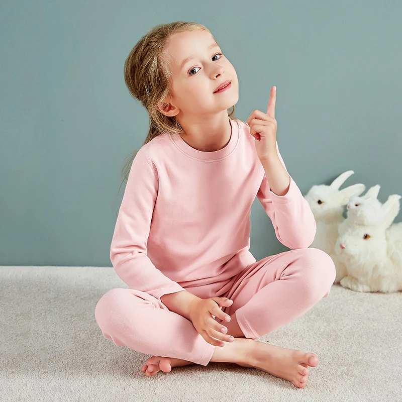 整套包邮女童德绒内衣套装2801女大童睡衣打底儿童款睡衣