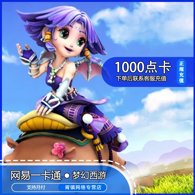 （可月付）网易一卡通1000点卡充值梦幻西游卡大话西游密新手包
