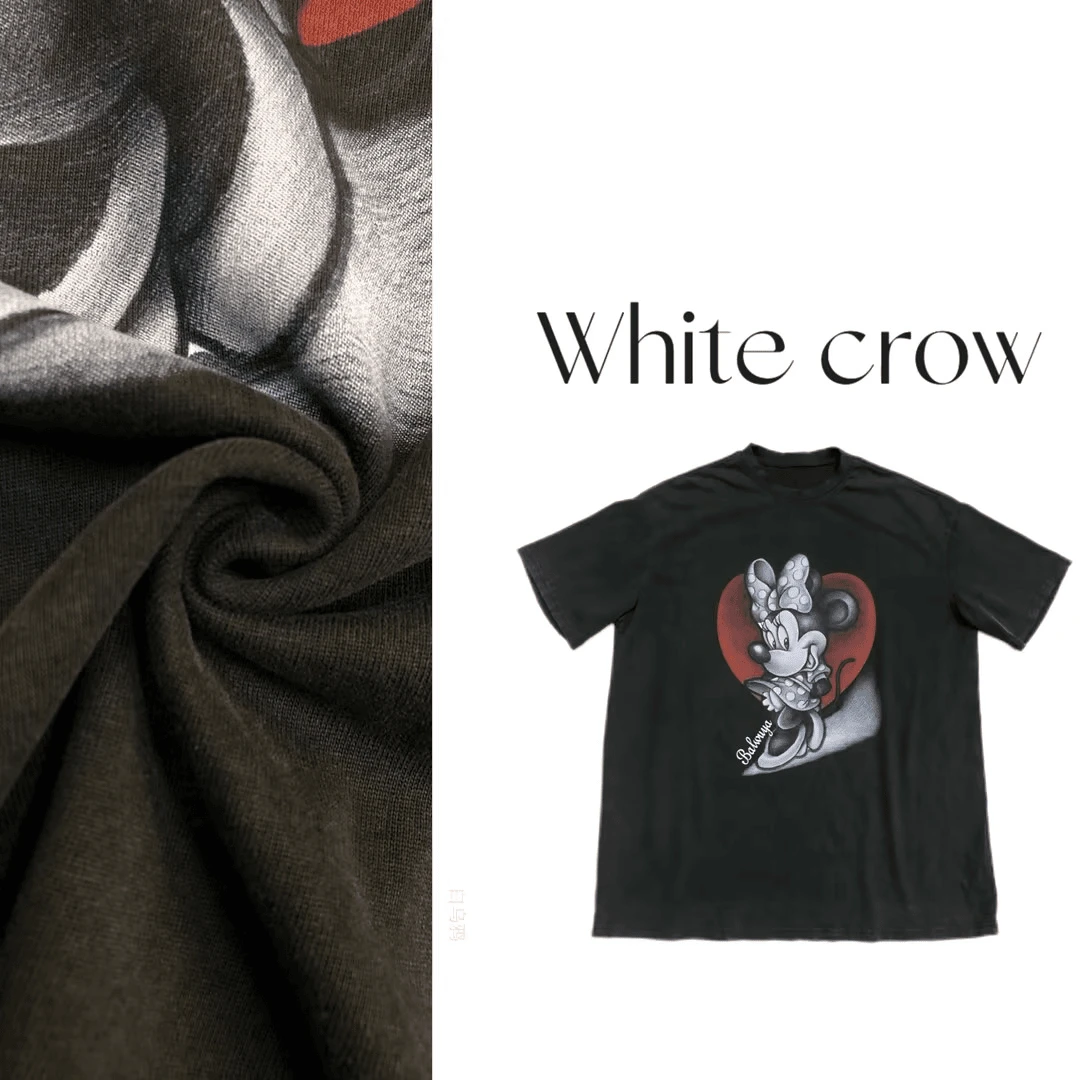 白乌鸦[优雅小妮]短袖宽松 印花圆领 7168