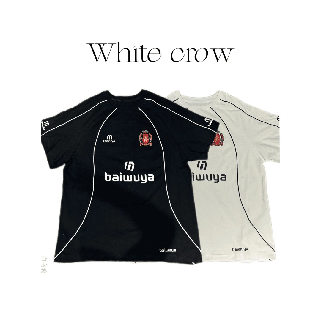 白乌鸦【美式拼接字母】短袖7116运动夏季