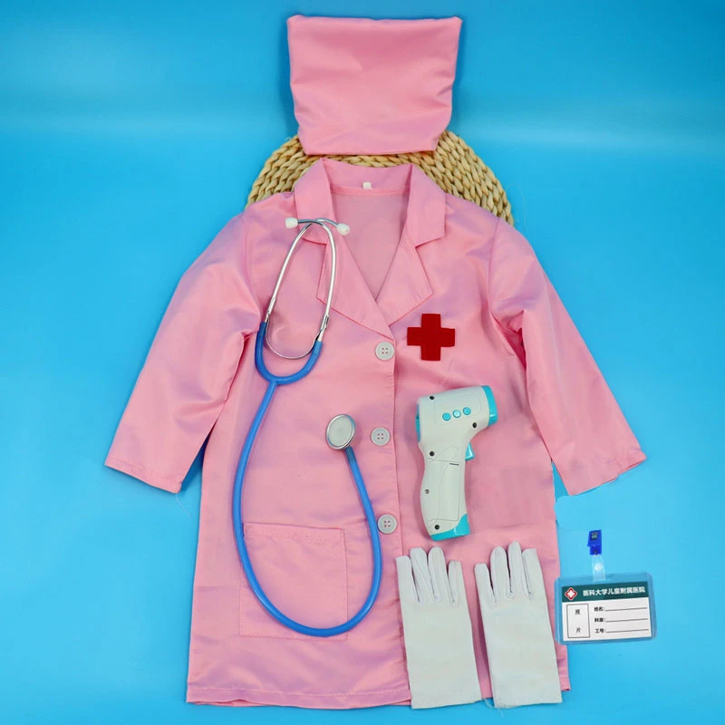 六一儿童护士套装衣服过家家玩具打针听诊器女孩医生白大褂表演服