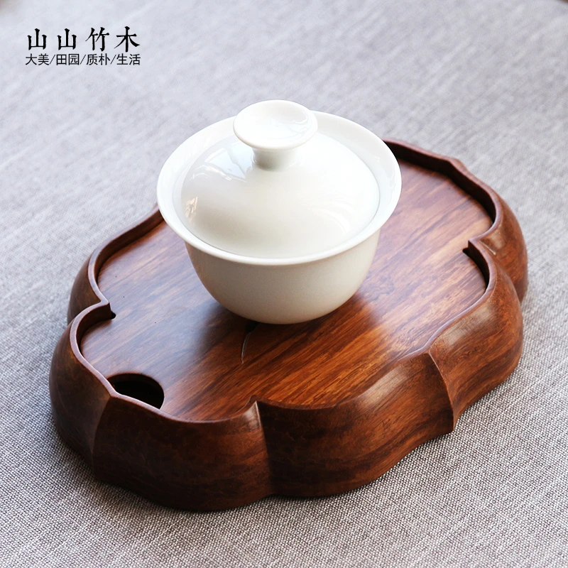 山山竹木重竹壶承祥云储水干泡茶盘家防滑功夫茶具茶道茶台茶海