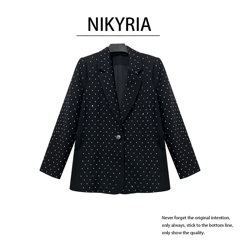 【耀眼之星】DL2024秋冬季新款女满钻西装职业通勤修身长袖西服