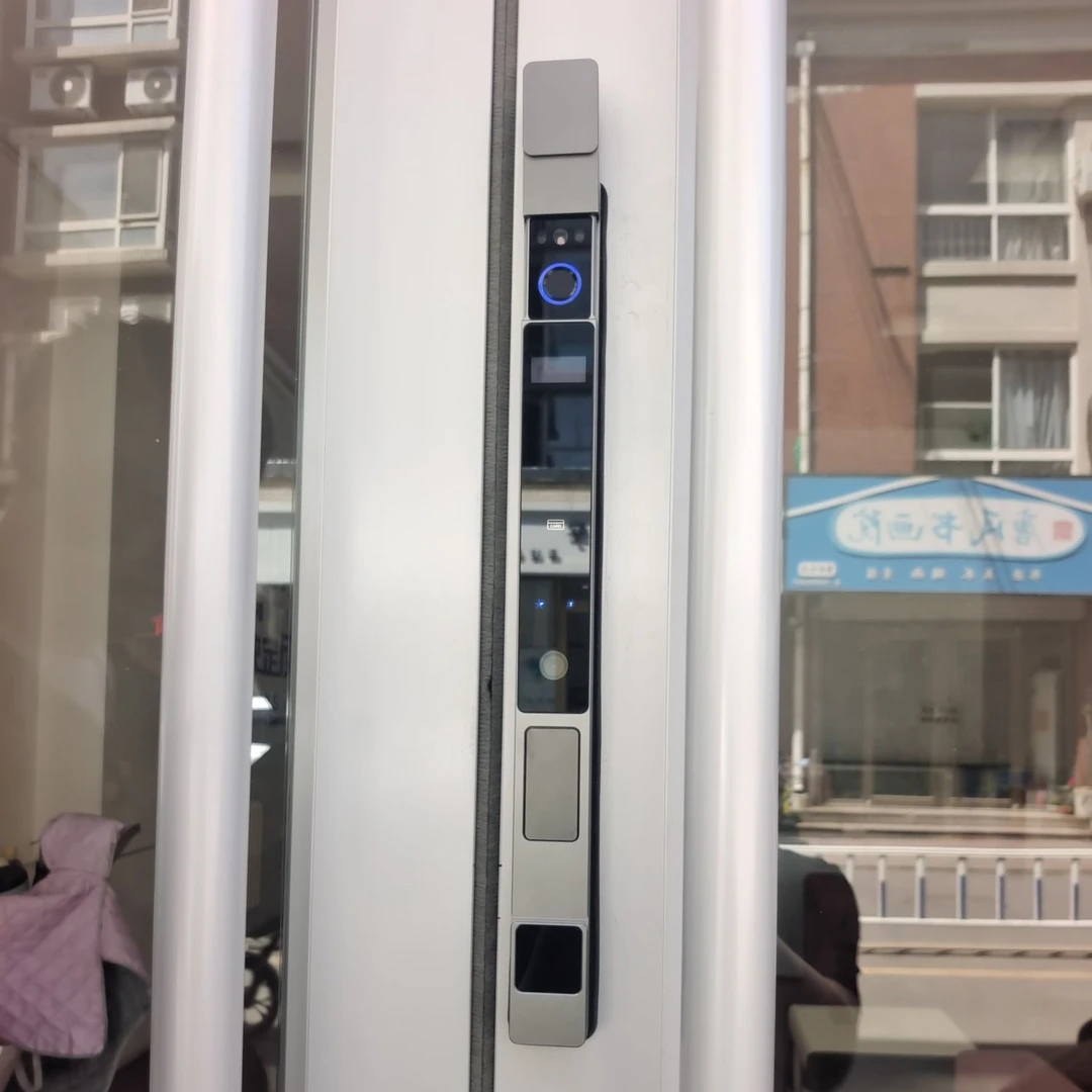 人脸识别户外防水智能锁肯德基门断桥铝合金密码指纹庭院别墅推拉