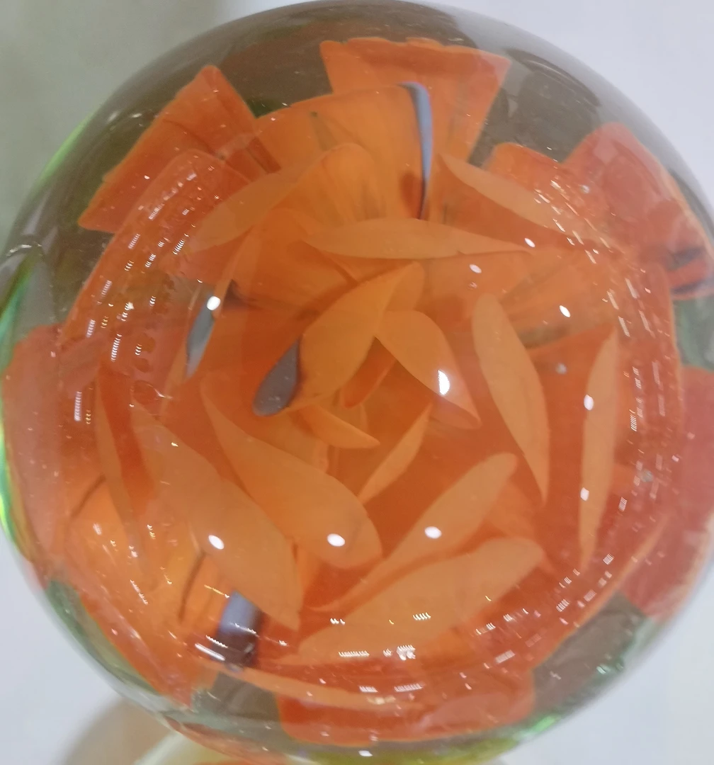 橙色扎花琉璃球手工创意
