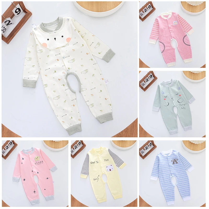 宝宝婴儿四季连体衣纯棉长袖春秋款宝宝幼儿新生儿开档秋季蝴蝶衣