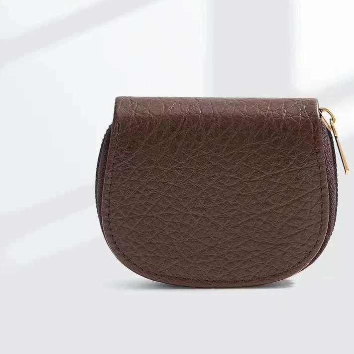 Diry 2024新款轻奢时尚百搭简约防消磁女士卡包大象纹棕色