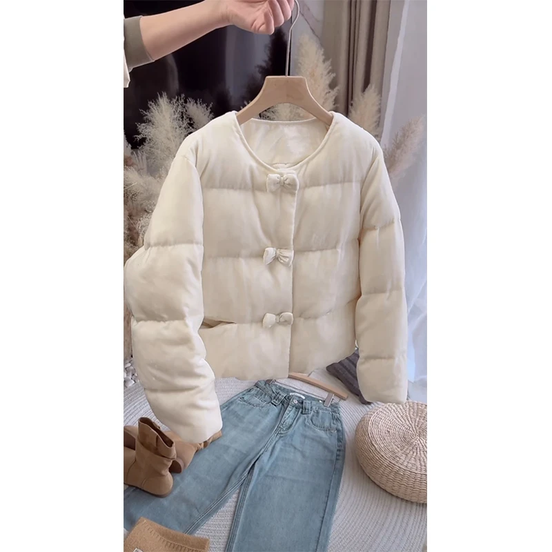 面包服白色短款外套2024年秋冬新款冬季高级棉服爆款棉衣棉袄女装