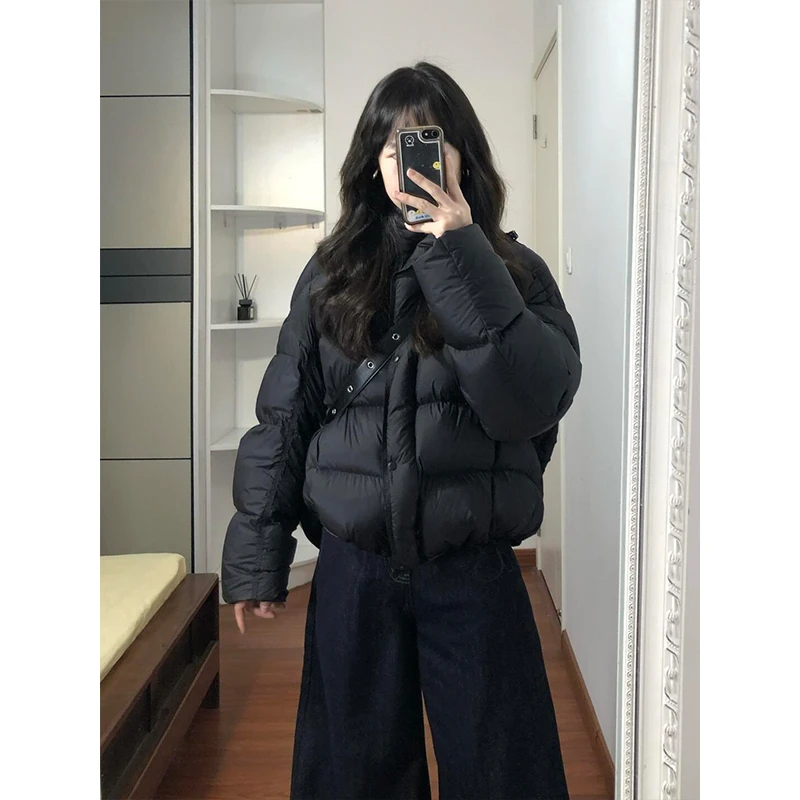 短款慵懒棉服女小个子2024冬季新款街头宽松设计感保暖棉衣外套潮