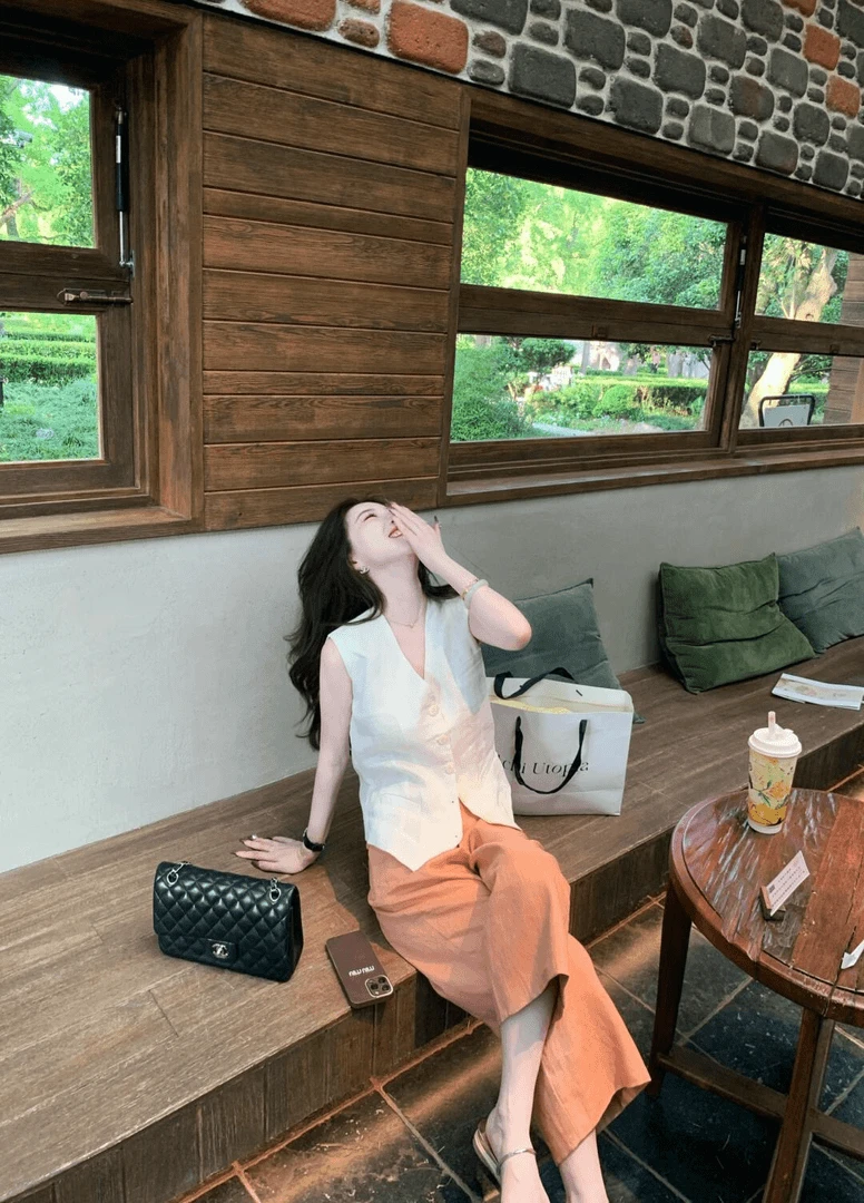 夏装搭配一整套女韩系西装短款无袖减龄衬衫马甲上衣洋气宽松裤子