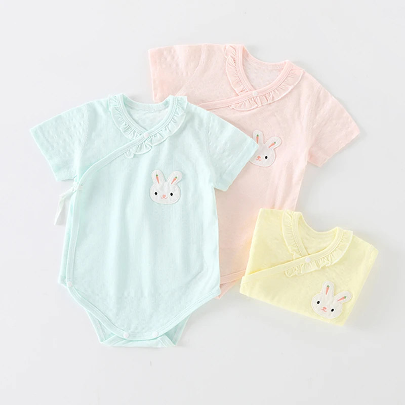 包屁衣婴儿夏季薄款新生儿衣服男女宝宝纯棉三角哈衣护肚连体衣