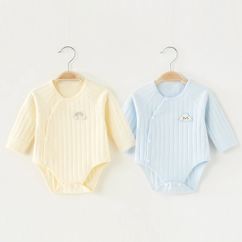 新生婴儿包屁衣春秋冬睡衣内穿打底衣服宝宝舒绒棉长袖三角哈衣