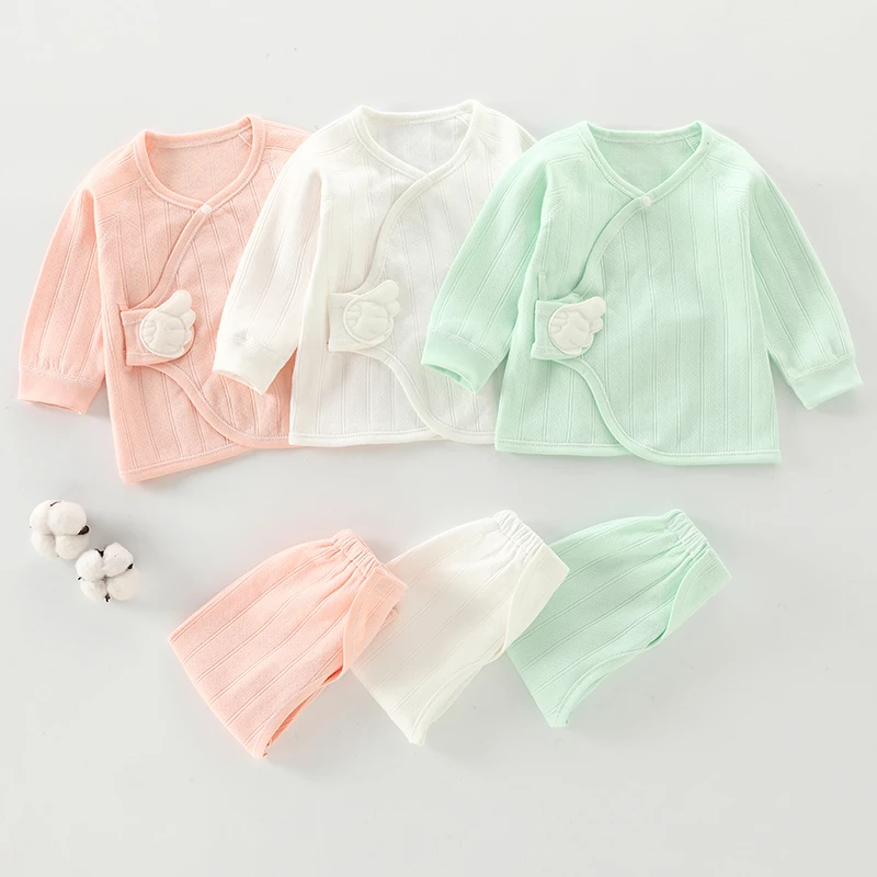 和尚服新生婴儿儿衣服秋季初生宝宝内衣春秋薄款纯棉分体套装52码