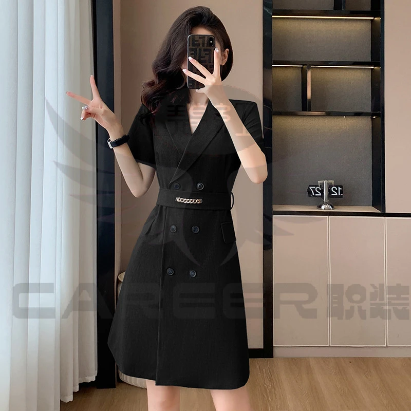 西装连衣裙女端庄大气干练气质2024夏天新款高级感工作服职业套裙