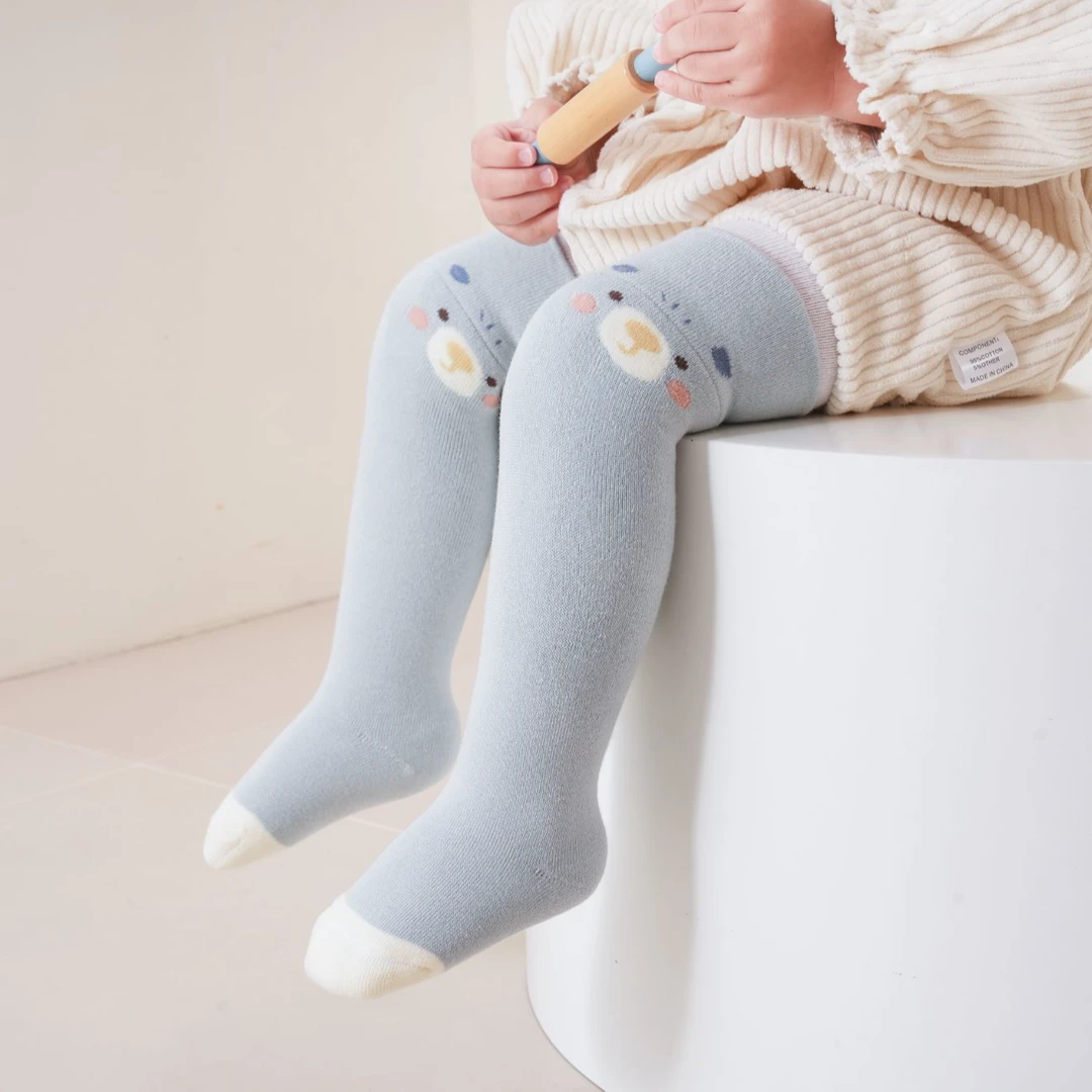 2137秋冬季加厚婴儿袜过膝不勒腿宝宝松口A类保暖无骨防寒袜子