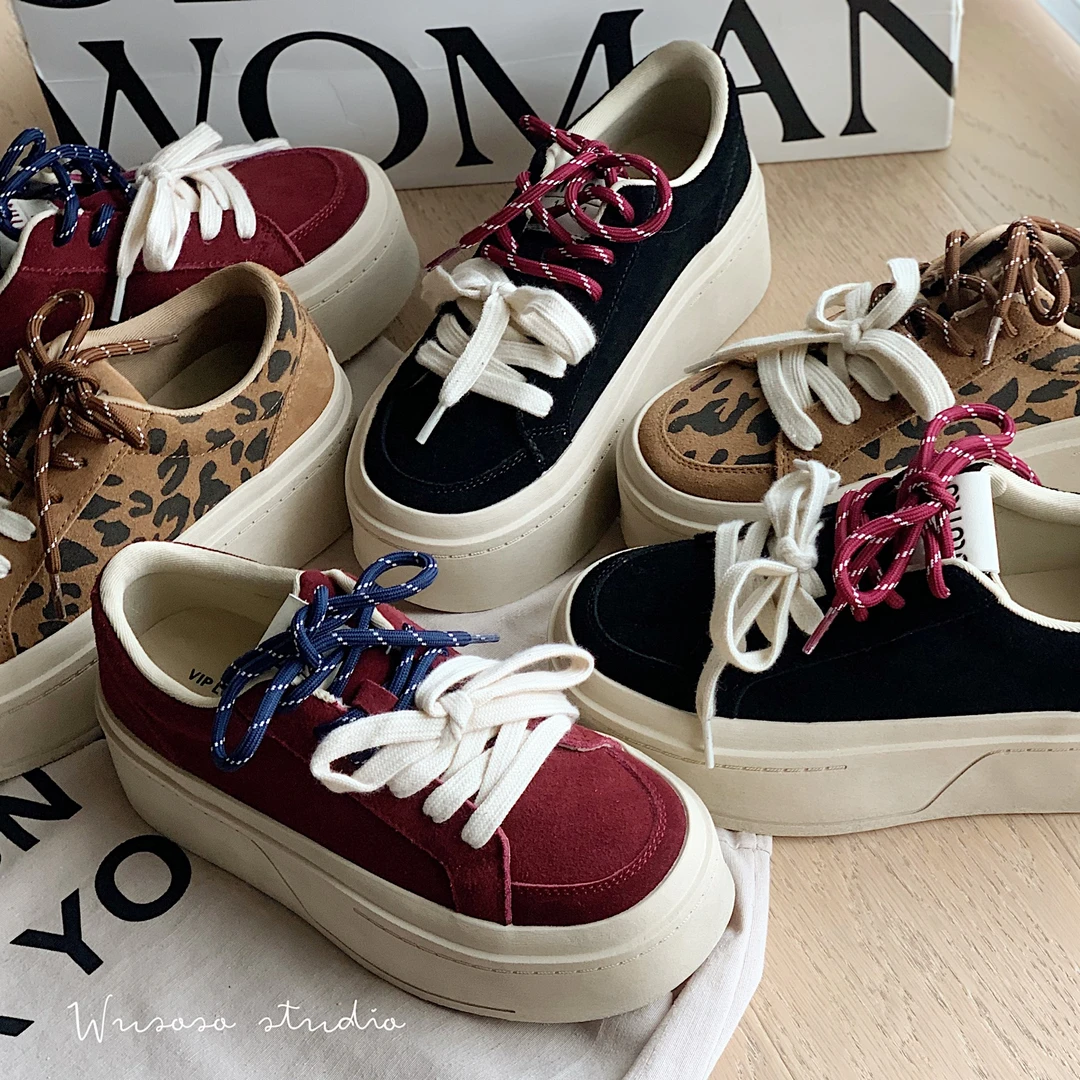 【soso】24new｜缪系欧货真皮厚底增高休闲板鞋滑板鞋百搭