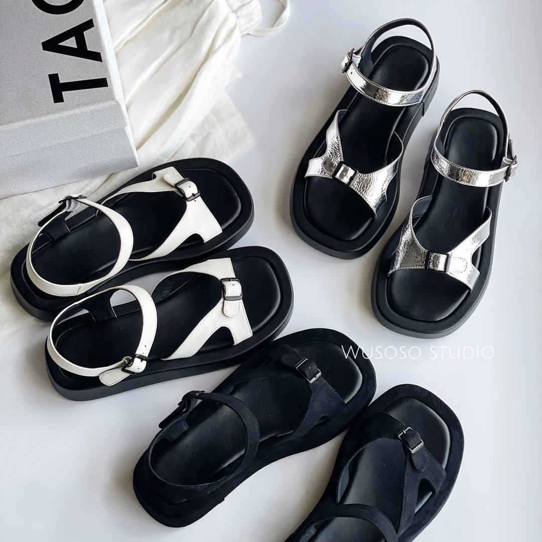 【soso】24new｜lu思同款row一字扣罗马百搭凉鞋