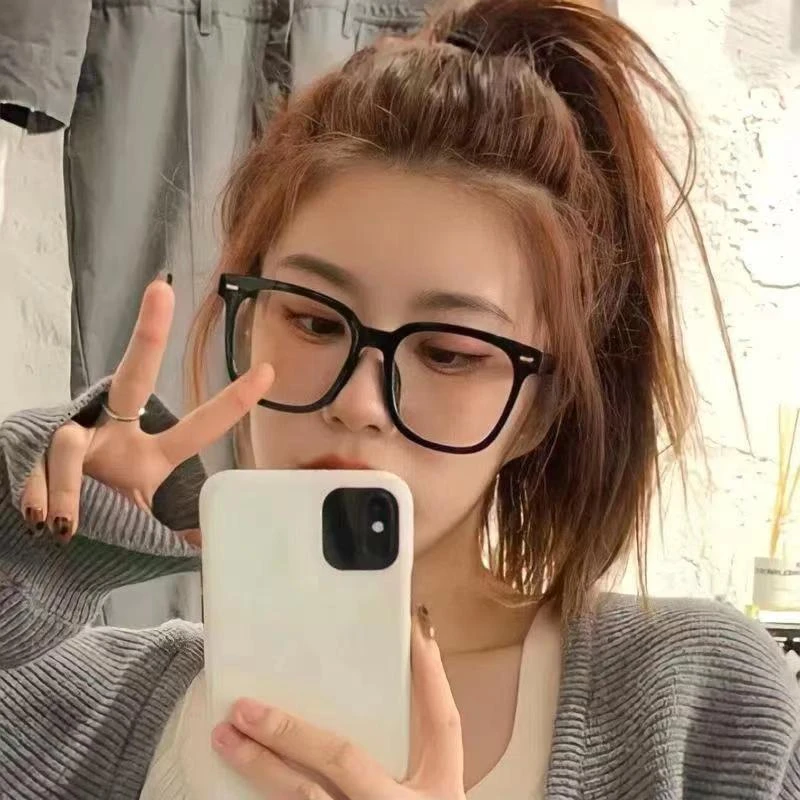 方脸近视眼镜框女可配有度数大脸显瘦显脸小素颜黑框防蓝光眼睛架