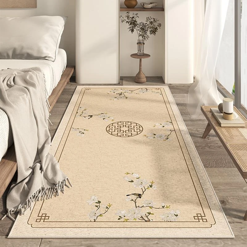 中式床边专用地毯卧室中国风地垫主卧防摔脚垫房间轻奢高级感垫子