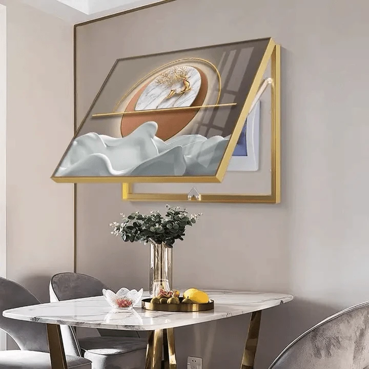 电表箱装饰画现代简约免打孔轻奢配电箱遮挡挂画开关箱画横版壁画