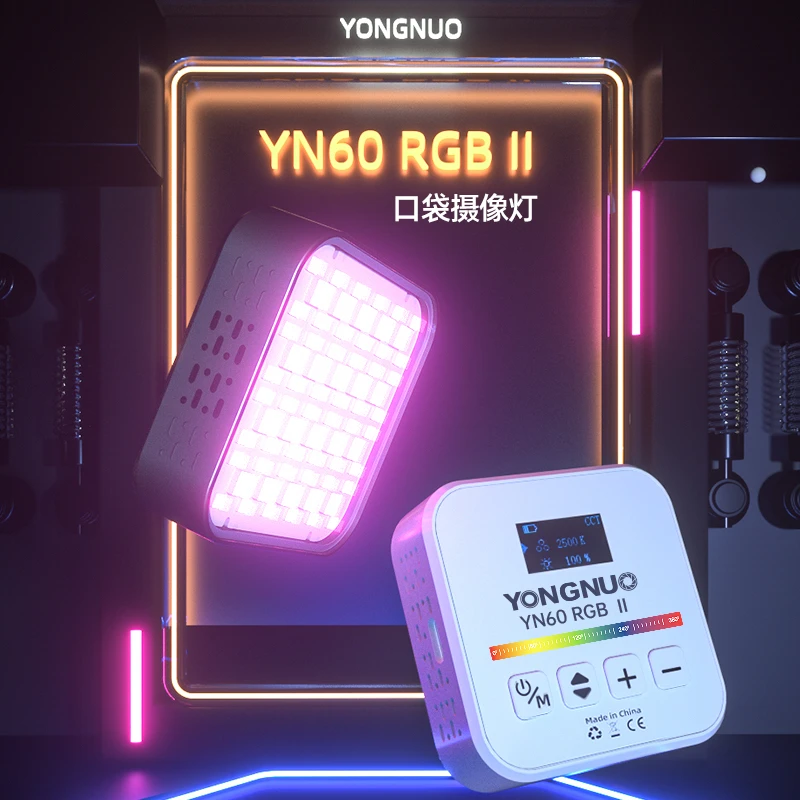 永诺YN60RGB彩色补光灯LED旅行直播专用口袋灯摄影vlog拍照视频灯
