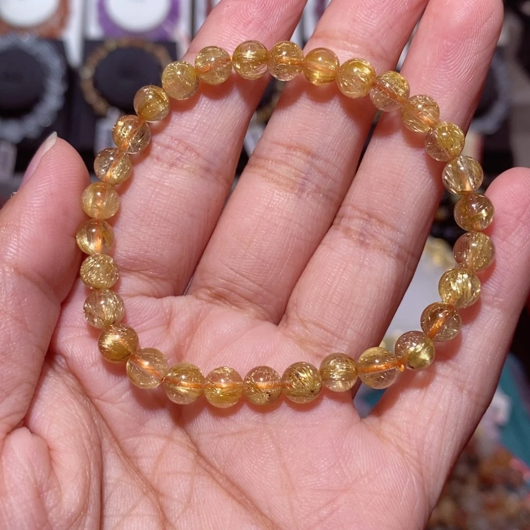 【闪购商品】水晶手串未镶嵌嗯*小金豆钛金6m