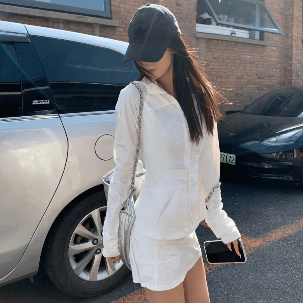 奶昔白女士修身户外运动立领连帽冰感防晒上衣 2936