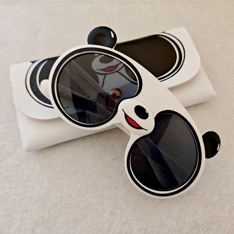 儿童太阳镜防紫外线女童卡通偏光墨镜男童遮阳熊猫小兔小羊护目镜