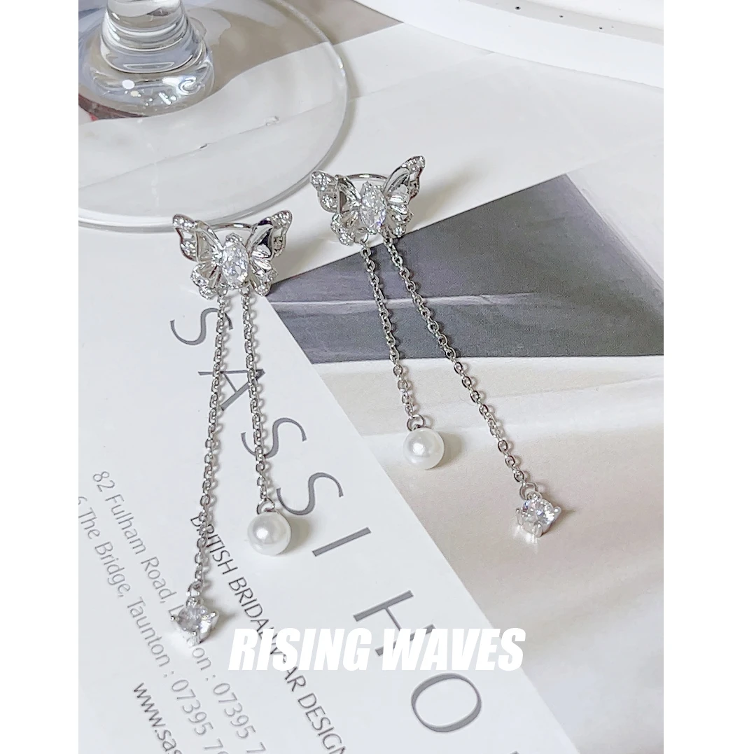 铜合金耳饰 【再次心动】精致蝴蝶流苏耳骨夹耳饰ETH110