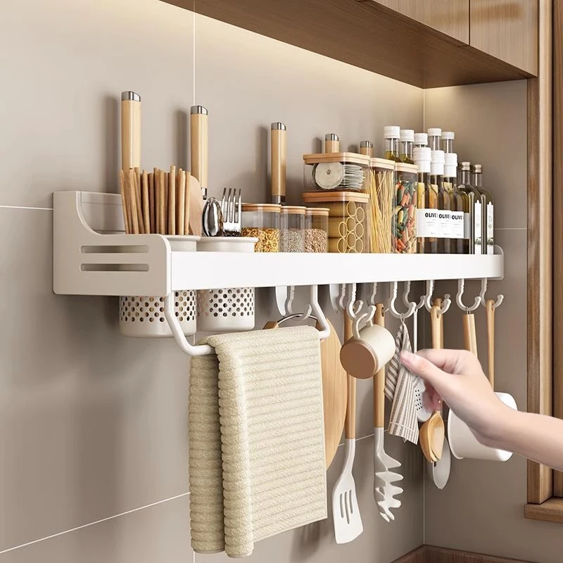 厨房置物架免打孔多功能家用壁挂式调味料筷子刀架用品大全收纳架