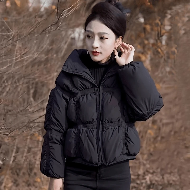 2024黑色棉服女士小个子短款外套时尚保暖面包服韩版休闲百搭秋冬