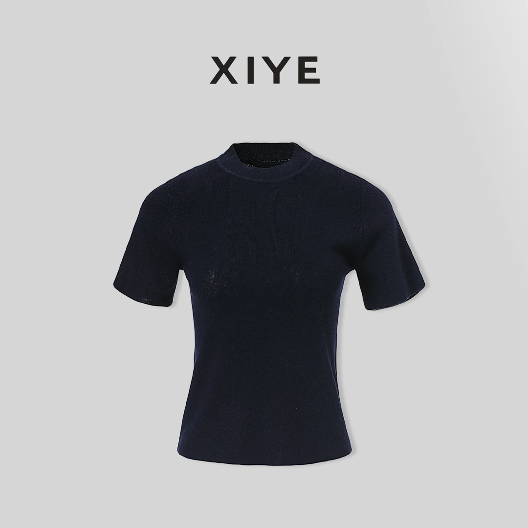 XYE/希野高端轻奢时尚修身打底针织衫女慵懒风内搭短款毛衣923031